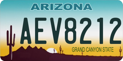 AZ license plate AEV8212