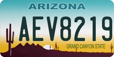 AZ license plate AEV8219