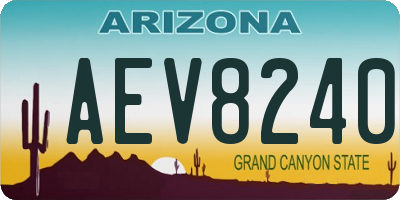 AZ license plate AEV8240