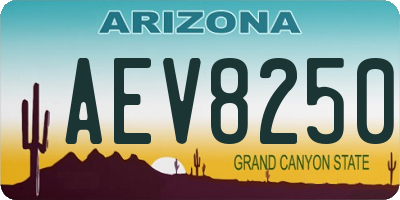 AZ license plate AEV8250