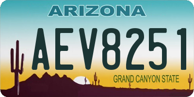 AZ license plate AEV8251