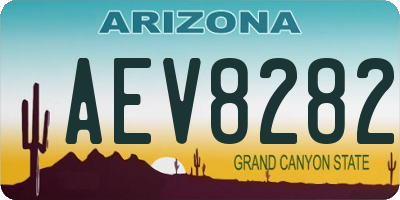AZ license plate AEV8282