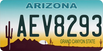 AZ license plate AEV8293