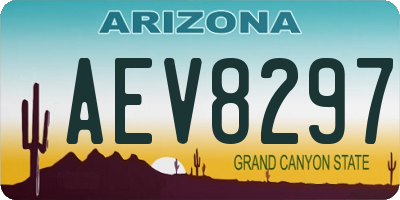 AZ license plate AEV8297