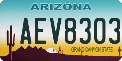 AZ license plate AEV8303