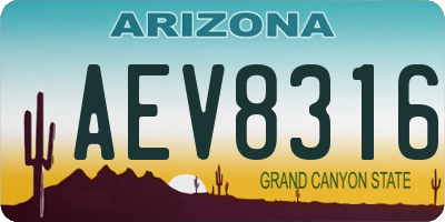 AZ license plate AEV8316