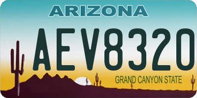 AZ license plate AEV8320