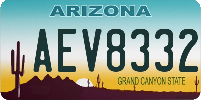 AZ license plate AEV8332