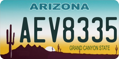 AZ license plate AEV8335