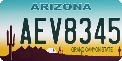 AZ license plate AEV8345