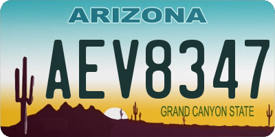 AZ license plate AEV8347