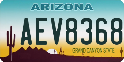 AZ license plate AEV8368