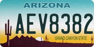 AZ license plate AEV8382