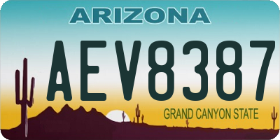 AZ license plate AEV8387