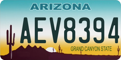 AZ license plate AEV8394