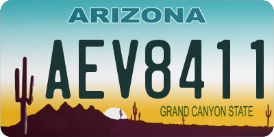 AZ license plate AEV8411