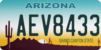 AZ license plate AEV8433