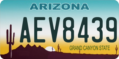 AZ license plate AEV8439