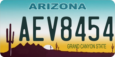 AZ license plate AEV8454