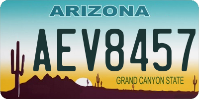 AZ license plate AEV8457