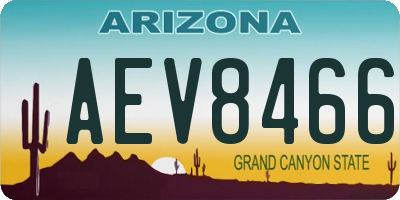 AZ license plate AEV8466