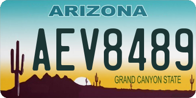 AZ license plate AEV8489