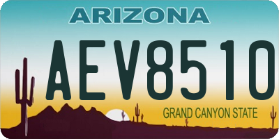 AZ license plate AEV8510