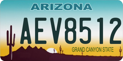 AZ license plate AEV8512