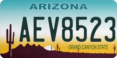 AZ license plate AEV8523
