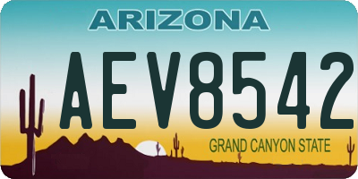 AZ license plate AEV8542