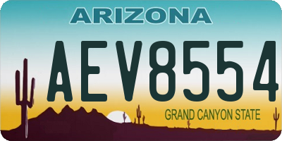 AZ license plate AEV8554