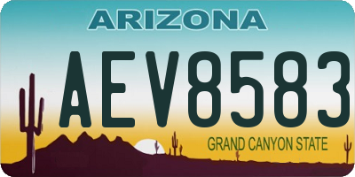 AZ license plate AEV8583