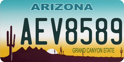 AZ license plate AEV8589