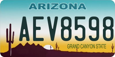 AZ license plate AEV8598