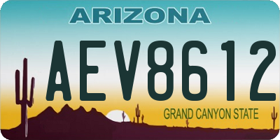 AZ license plate AEV8612