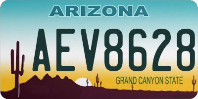 AZ license plate AEV8628