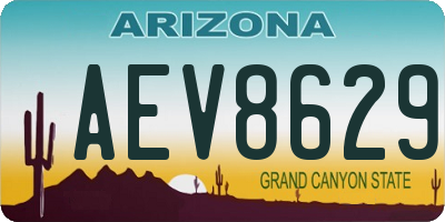 AZ license plate AEV8629