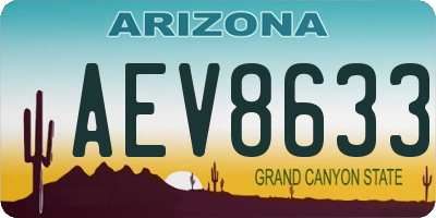 AZ license plate AEV8633