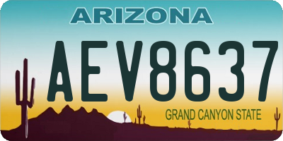 AZ license plate AEV8637