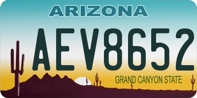 AZ license plate AEV8652
