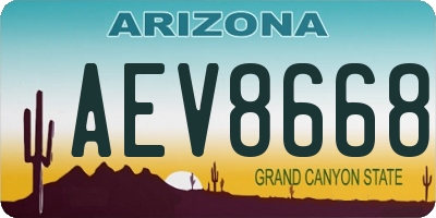 AZ license plate AEV8668
