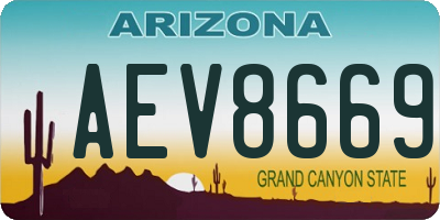 AZ license plate AEV8669