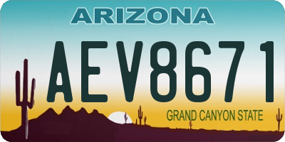 AZ license plate AEV8671