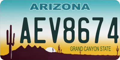 AZ license plate AEV8674
