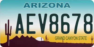 AZ license plate AEV8678