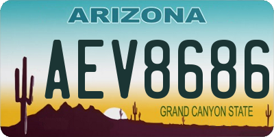 AZ license plate AEV8686