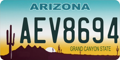 AZ license plate AEV8694