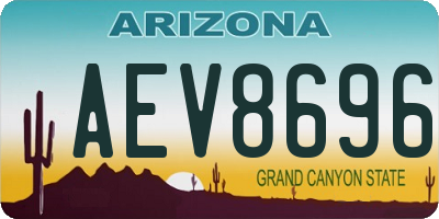AZ license plate AEV8696