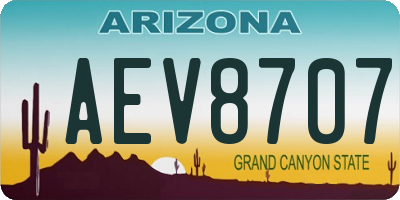 AZ license plate AEV8707