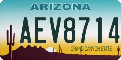 AZ license plate AEV8714